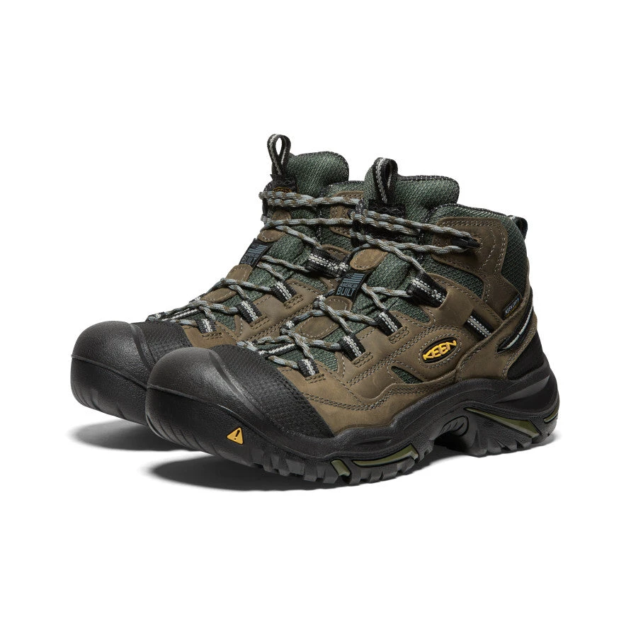 Keen Men's Braddock Waterproof Mid (Steel Toe) | Gargoyle/Forest Night - Image 2