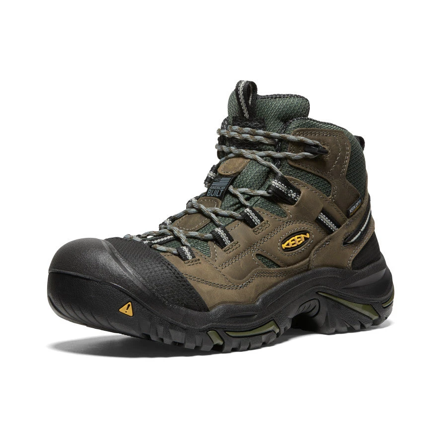 Keen Men's Braddock Waterproof Mid (Steel Toe) | Gargoyle/Forest Night - Image 3