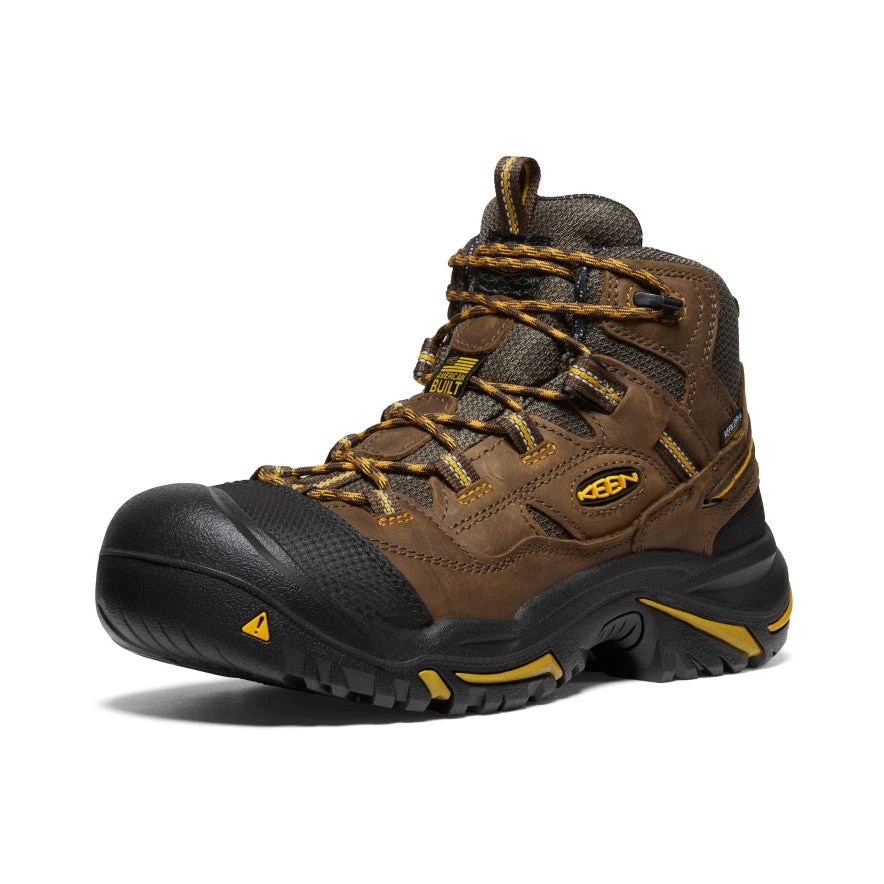 Keen Men's Braddock Waterproof Mid (Steel Toe) | Cascade Brown/Tawny Olive - Image 3