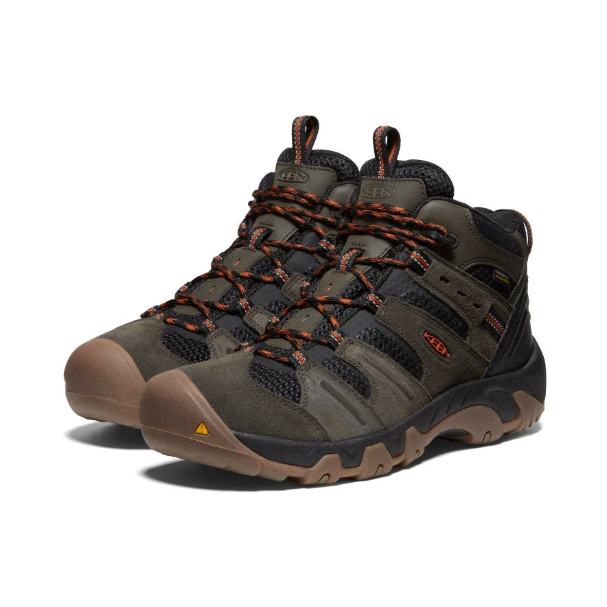 Keen Men's Headout Waterproof Hiking Boot | Black Olive/Fossil Orange - Image 2