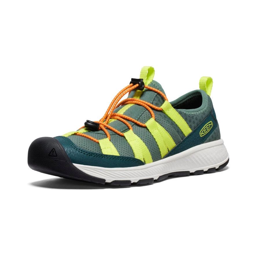 Keen Big Kids' Motozoa Sneaker | Sea Moss/Scarlet Ibis - Image 3