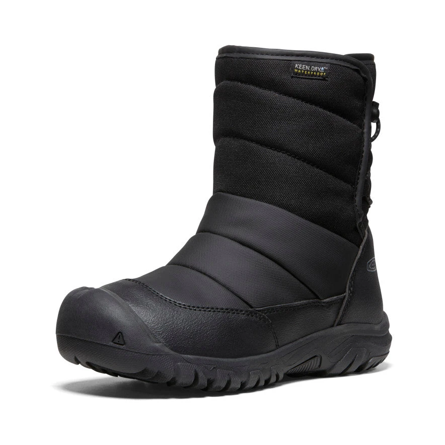 Keen Big Kids' Puffrider Waterproof Winter Boot | Black/Steel Grey - Image 3