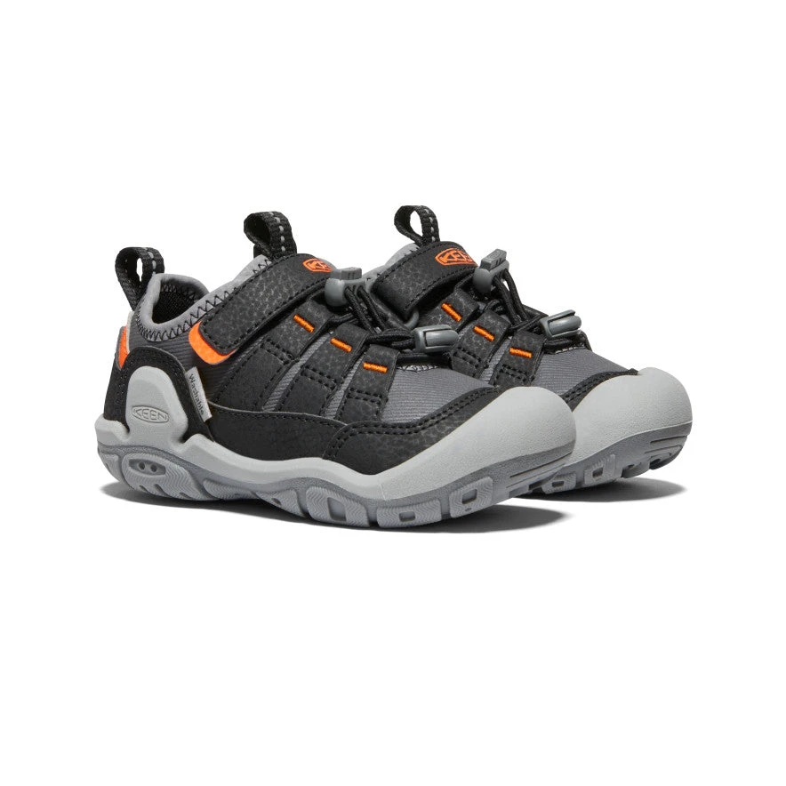 Keen Little Kids' Knotch Hollow Sneaker | Steel Grey/Safety Orange - Image 2