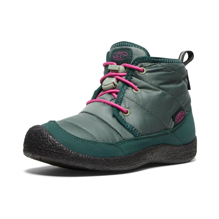 Keen Big Kids' Howser II Waterproof Chukka | Dark Forest/Fuchsia Purple - Image 3