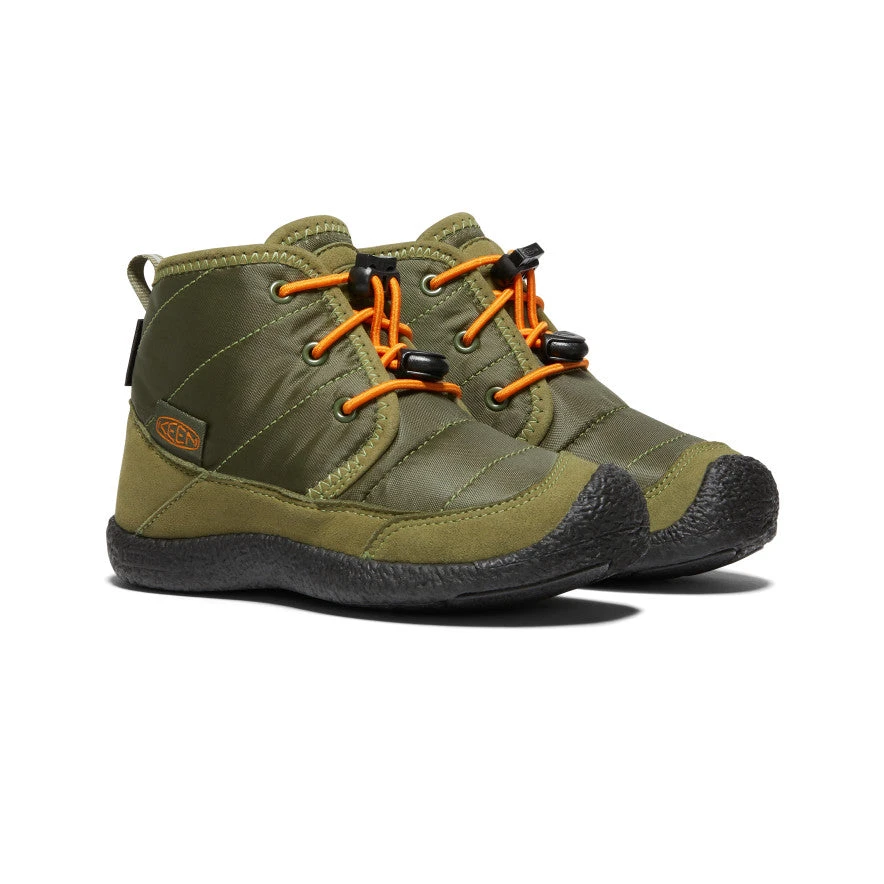Keen Little Kids' Howser II Waterproof Chukka | Capulet Olive/Russet Orange - Image 2