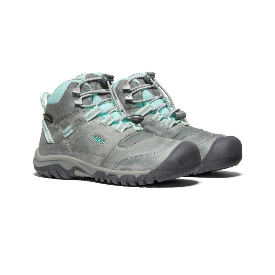 Keen Big Kids' Ridge Flex Waterproof Boot | Grey/Blue Tint - Image 2
