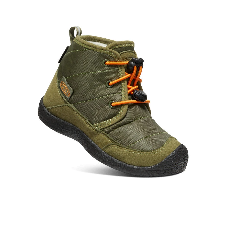 Keen Little Kids' Howser II Waterproof Chukka | Capulet Olive/Russet Orange - Image 3