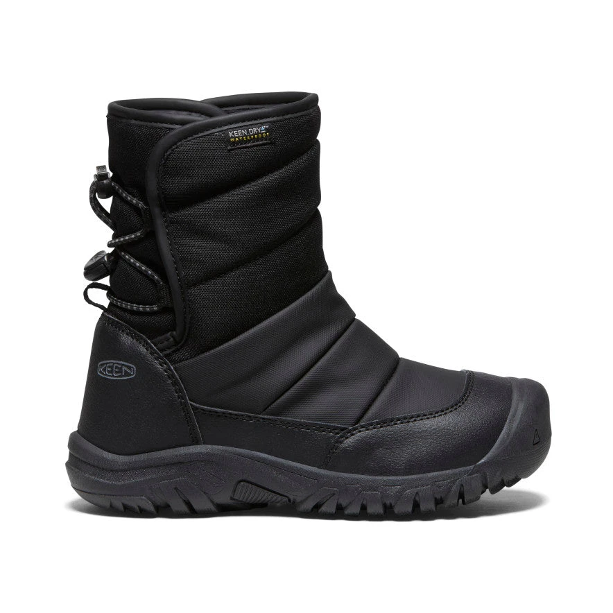 Keen Big Kids' Puffrider Waterproof Winter Boot | Black/Steel Grey